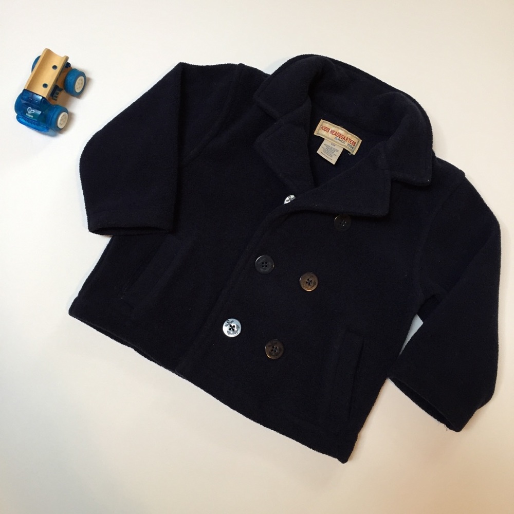Navy Blue Fleece Peacoat Baby 12 mo